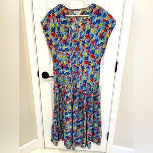 Nicole Farhi for Stephen Marks Blue Floral Button Front Dress Women’s Size 10